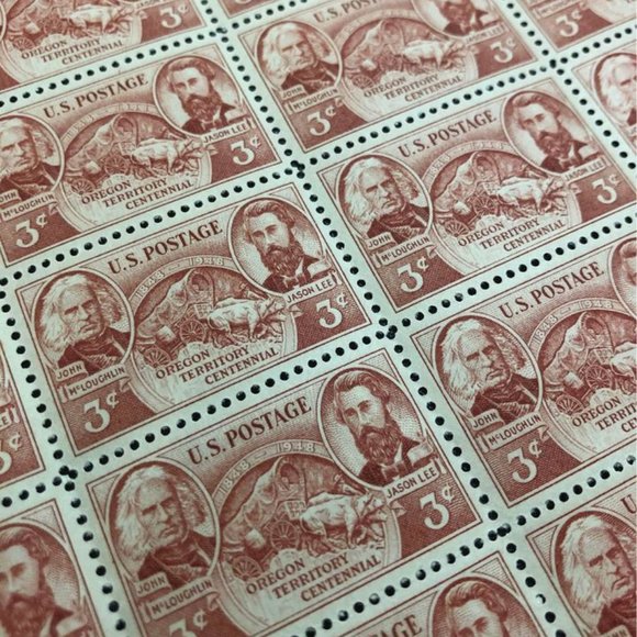 1948 Oregon Centennial Stamp Sheet, unused vintage USA #964 - Picture 1 of 4